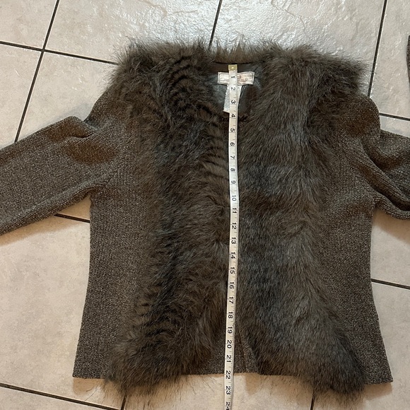 Lisa International Gray Faux Fur Chenille Sweater - Picture 9 of 11